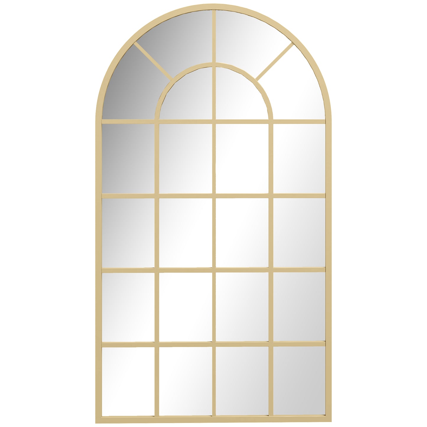 Modern Arch Window Wall Mirror for Living Room Bedroom, Gold Tone