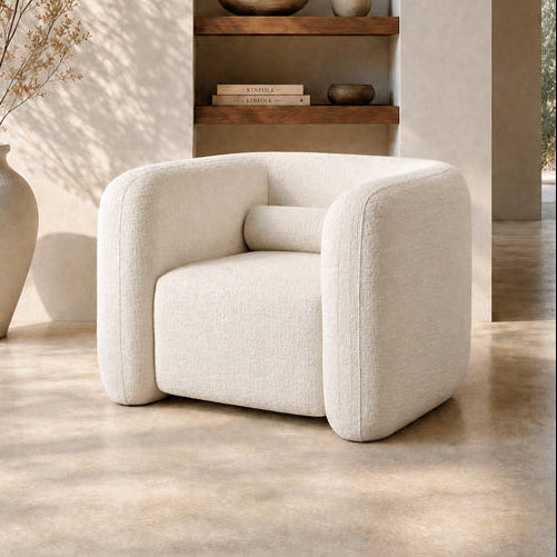 Munich Armchair – Ivory Chenille