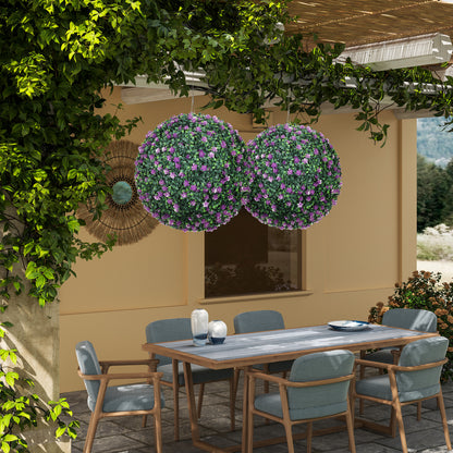 Set of 2 Artificial Topiary Balls Indoor Outdoor Faux Boxwood Balls
