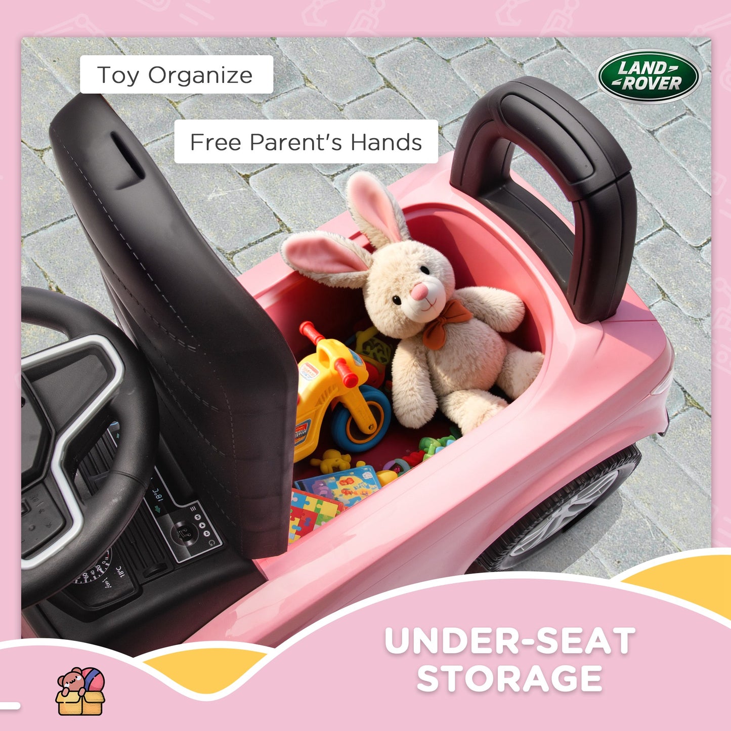 Land Rover Licensed Ride on Car for Toddlers 18-36 Months, Pink