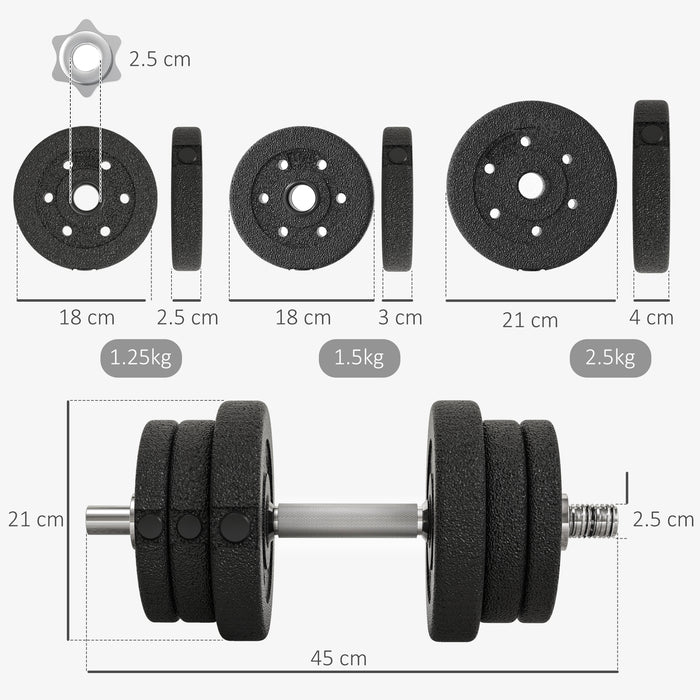 25KG Adjustable Dumbbells Weight Set Hand Weight for Body Fitness