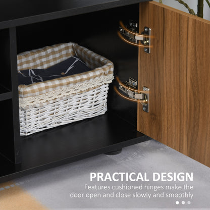 TV Cabinet Stand Entertainment Center Media Console Storage Black, Walnut