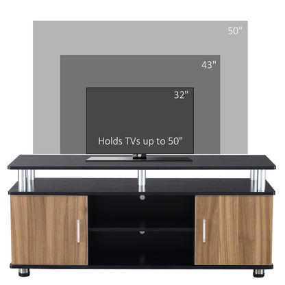 TV Cabinet Stand Entertainment Center Media Console Storage Black, Walnut