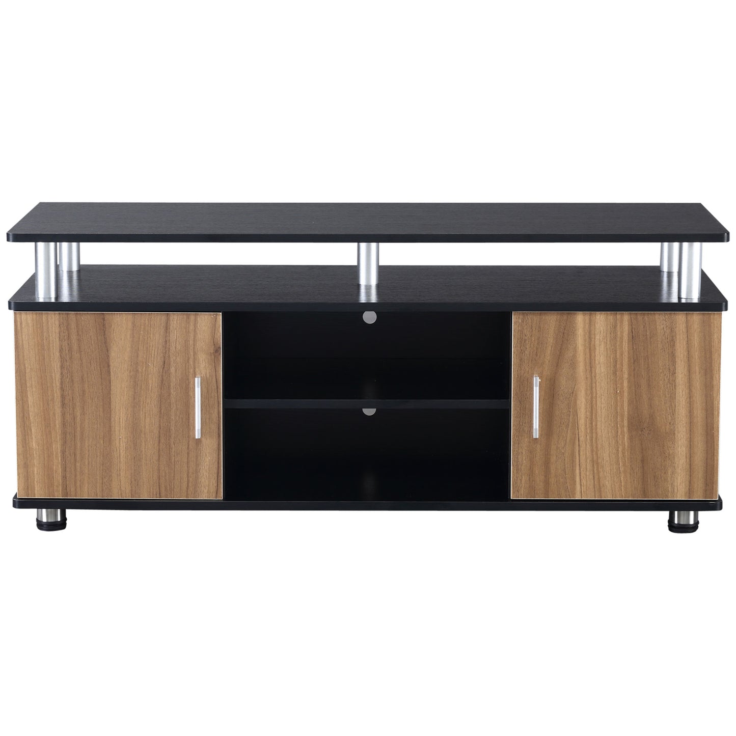 TV Cabinet Stand Entertainment Center Media Console Storage Black, Walnut