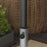 Granite Parasol Base, 28kg Heavy Duty Square Umbrella Stand with Wheels, Retractable Handle, Stainless Steel Tube, Grey