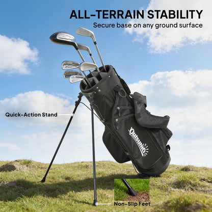 Golf Stand Bag 6 Way Full-Length Dividers, Waterproof Golf Bag Grey