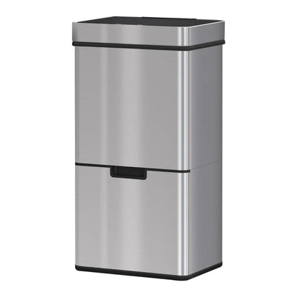 72L Stainless Steel Sensor Bin With 3 Compartments For Both Wet/Dry Waste
