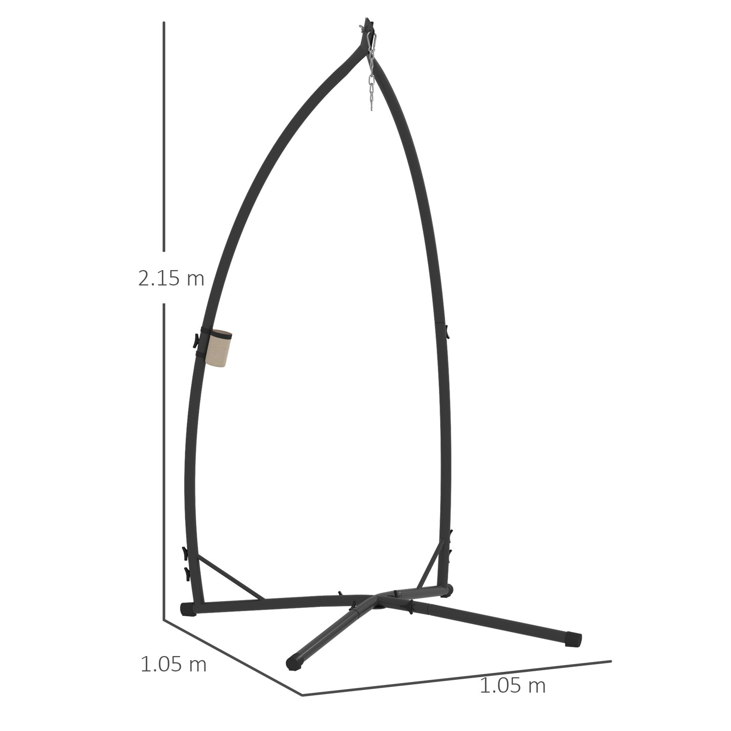 Hammock Chair Stand, Steel Frame Hammock Stand Only, Black