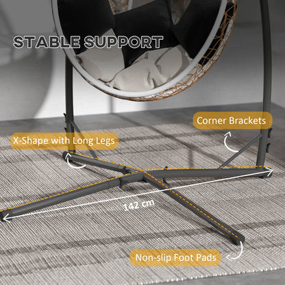 Hammock Chair Stand, Steel Frame Hammock Stand Only, Black