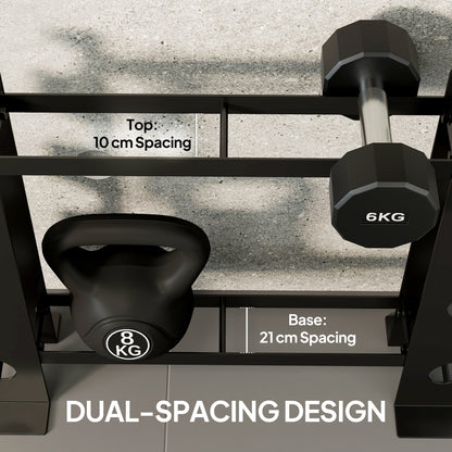 4-Tier Dumbbell Rack, Heavy-Duty Weight Rack for Dumbbells, Black