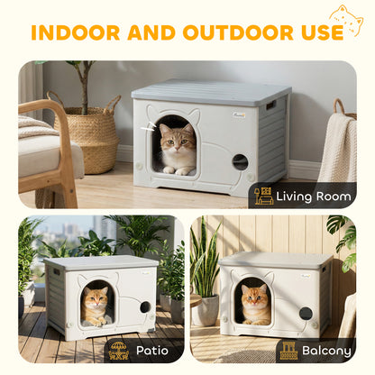 Cat House Stackable Cat Bed for Indoor Outdoor Grey