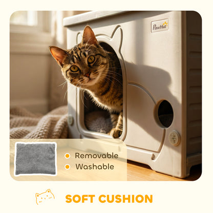 Cat House Stackable Cat Bed for Indoor Outdoor Grey