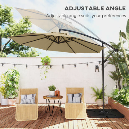 3(m) Banana Parasol Cantilever Umbrella Garden w/ Base Weights