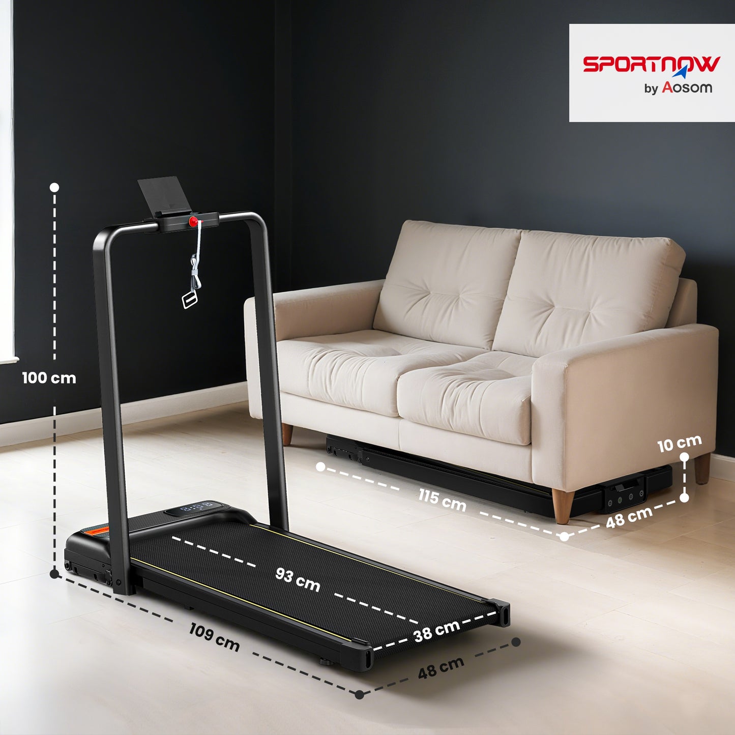 Folding Treadmill Walking Pad, Running Jogging Walking Machine