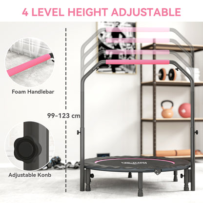 45" Foldable Mini Fitness Trampoline w/ Foam Handle, Pink