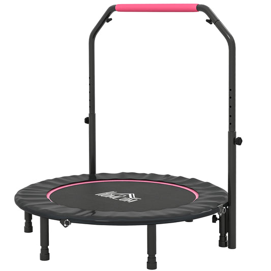 45" Foldable Mini Fitness Trampoline w/ Foam Handle, Pink