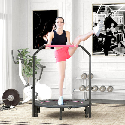 45" Foldable Mini Fitness Trampoline w/ Foam Handle, Pink