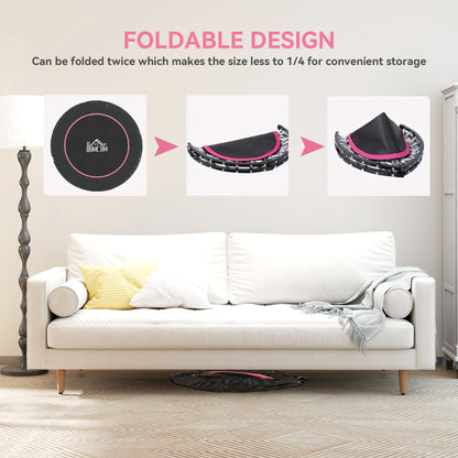 45" Foldable Mini Fitness Trampoline w/ Foam Handle, Pink