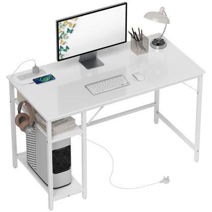 120 x 60 cm Home Office Desk Reversible Study Table for Bedroom White
