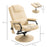 Manual Sofa Reclining Armchair PU Leather Massage Recliner Chair and Ottoman, Cream