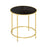 Round Side Table Morden Coffee Tables with Gold Metal Base, Table with Tempered Glass Tabletop, for Living Room, Bedroom, dining room