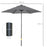 2m Patio Parasols Umbrellas, Outdoor Sun Shade with 6 Sturdy Ribs for Balcony, Bench, Garden, Grey