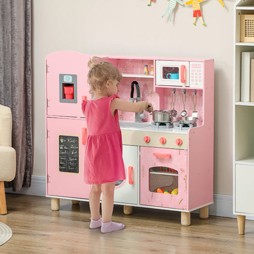 Play Kitchen Kids Kitchen Set with Lights and Sounds - Pink