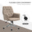 Microfibre Computer Chair with Armrest, Modern Swivel Chair with Adjustable Height, Khaki