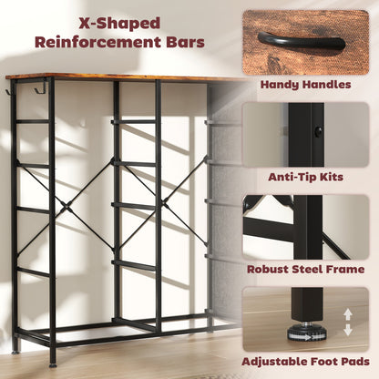 Fabric Chest of Drawers, 10 Drawer Dresser for Bedroom, Rustic Brown