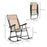 Folding Rocking Chair Outdoor Portable Zero Gravity Chair w/ Headrest Beige