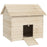 Wooden Duck House w/ Openable Roof, Raised Base, Air Holes - Natural