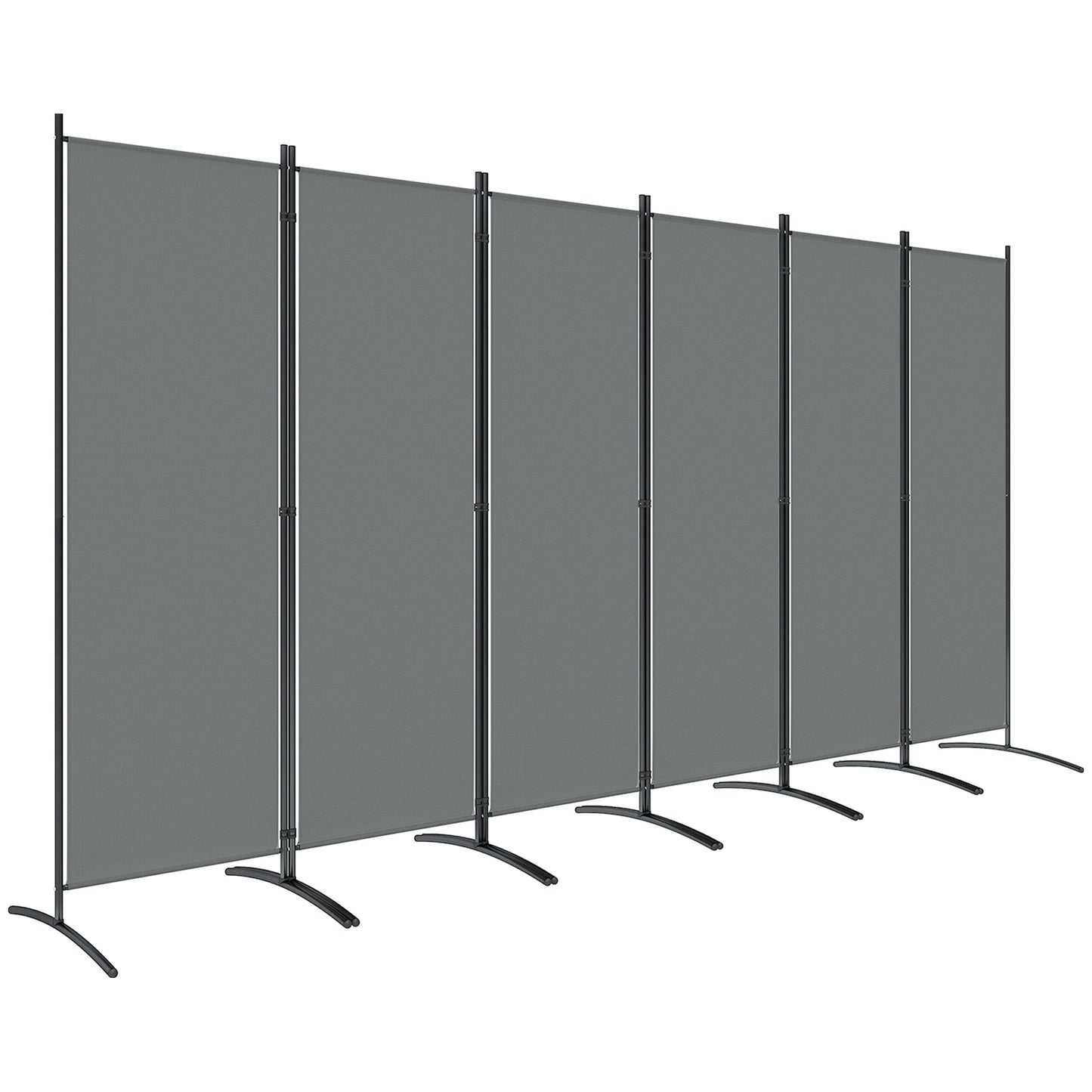 Garden Privacy Screen Foldable 6 Panel Room Divider, Dark Grey
