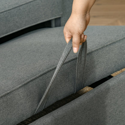 2 Seater Sofa Bed Click Clack Couch Sleeper for Living Room Grey