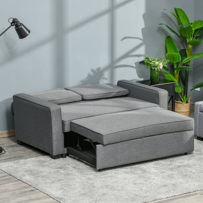 2 Seater Sofa Bed Click Clack Couch Sleeper for Living Room Grey