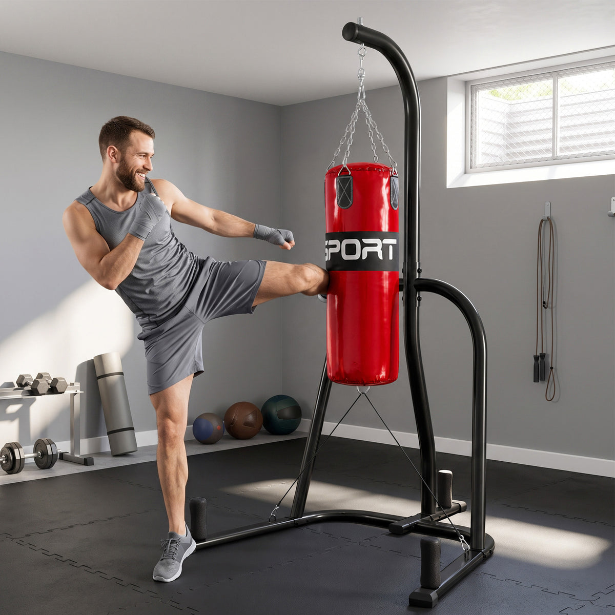 Freestanding Punching Bag for Adults with Stand and Heavy Bag