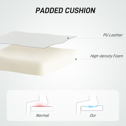 Modern Vanity Computer Desk Chair with Rolling Wheels, White