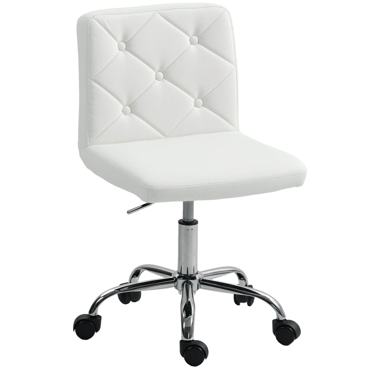 Modern Vanity Computer Desk Chair with Rolling Wheels, White