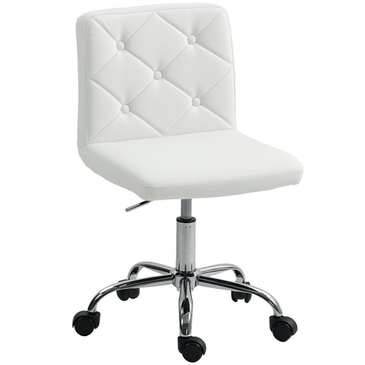 Modern Vanity Computer Desk Chair with Rolling Wheels, White