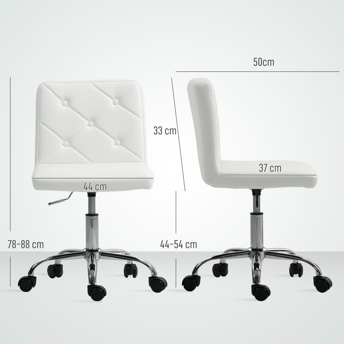 Modern Vanity Computer Desk Chair with Rolling Wheels, White