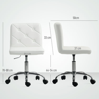 Modern Vanity Computer Desk Chair with Rolling Wheels, White