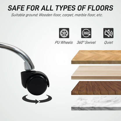 Modern Vanity Computer Desk Chair with Rolling Wheels, White