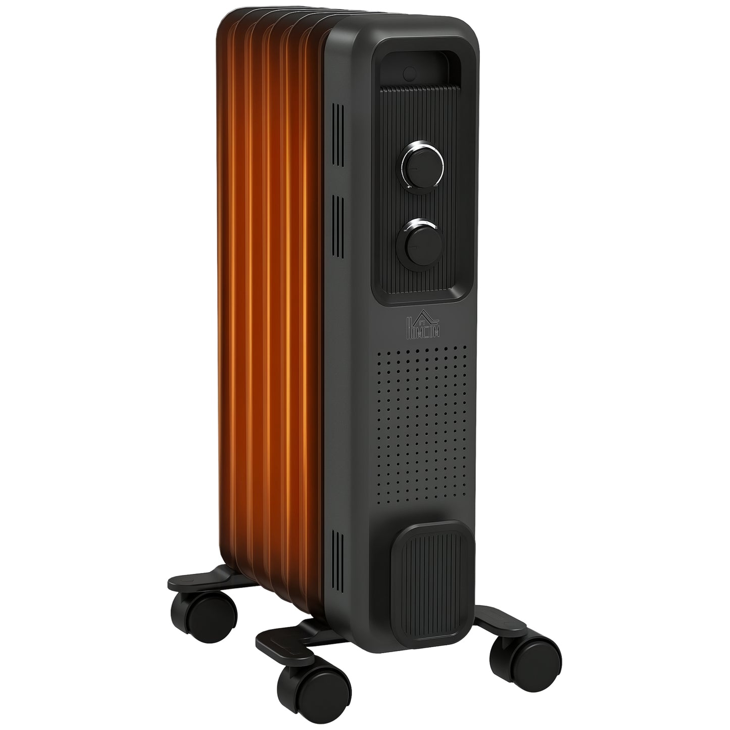 Oil Filled Radiator Portable Heater W/ 7 Fin, 3 Heat Settings Grey