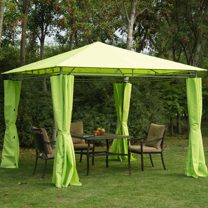 3m x3m Garden Metal Gazebo-Lemon Green