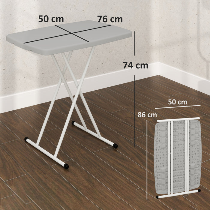 Folding Coffee Table, Height Adjustable Bistro Table, Charcoal Grey