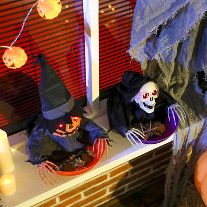 Animated Halloween Skeleton Candy Dish for Party Decoration