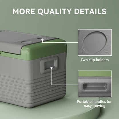 30L Car Refrigerator 12V Portable Freezer for Camping, Light Green