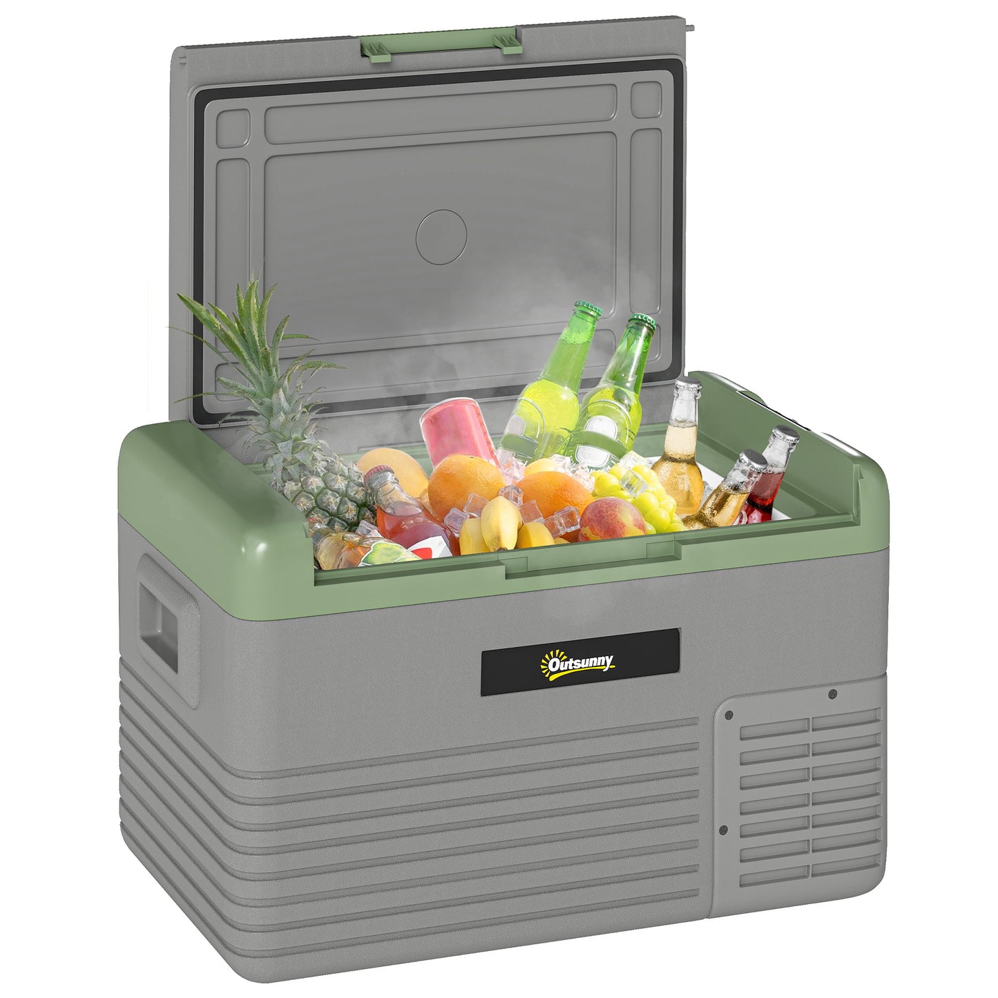 30L Car Refrigerator 12V Portable Freezer for Camping, Light Green