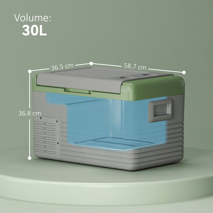 30L Car Refrigerator 12V Portable Freezer for Camping, Light Green