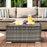 Rattan Coffee Table Ready to Use Outdoor Furniture Suitable for Garden Backyard Deep Grey