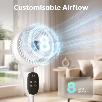 20 dB Standing Fan for Bedroom, Pedestal Fan with Oscillating